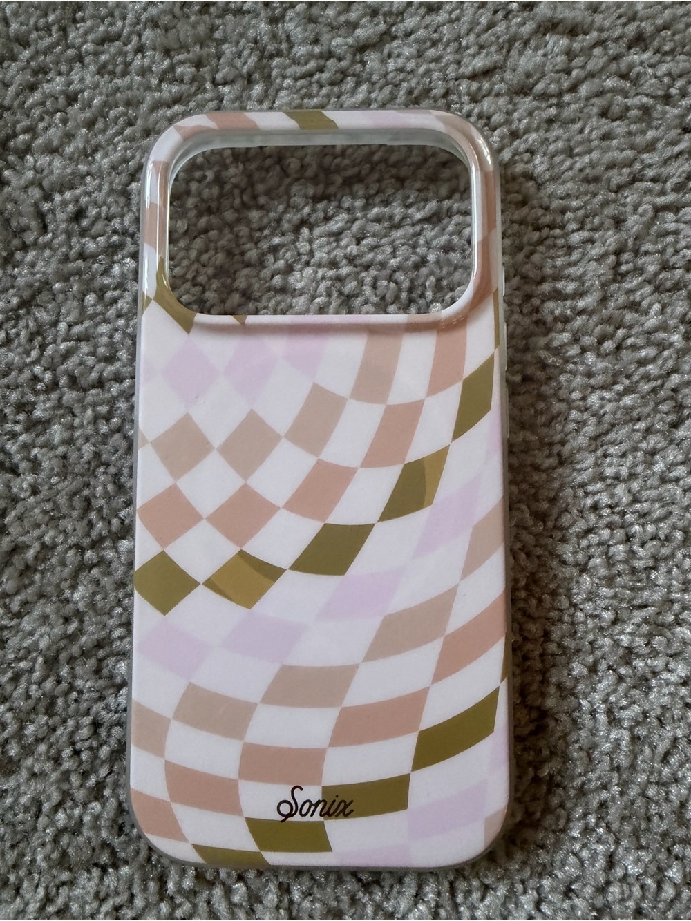 iPhone 17 PRO Sonix Pink & Olive Checker Wave Phone Case
